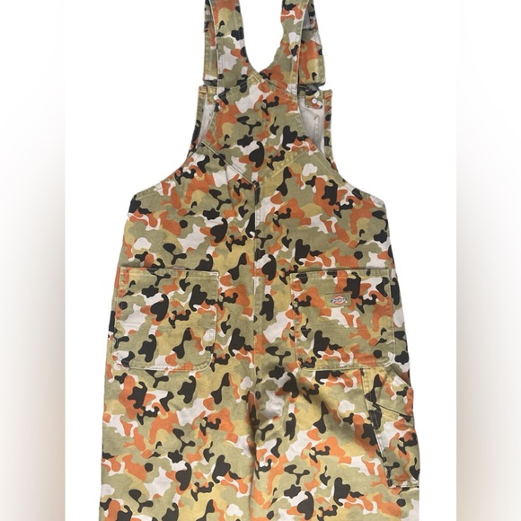 Dickies The Artondale Camo Print Duck Bib Overalls Green Orange Size Small NWT - Picture 13 of 13